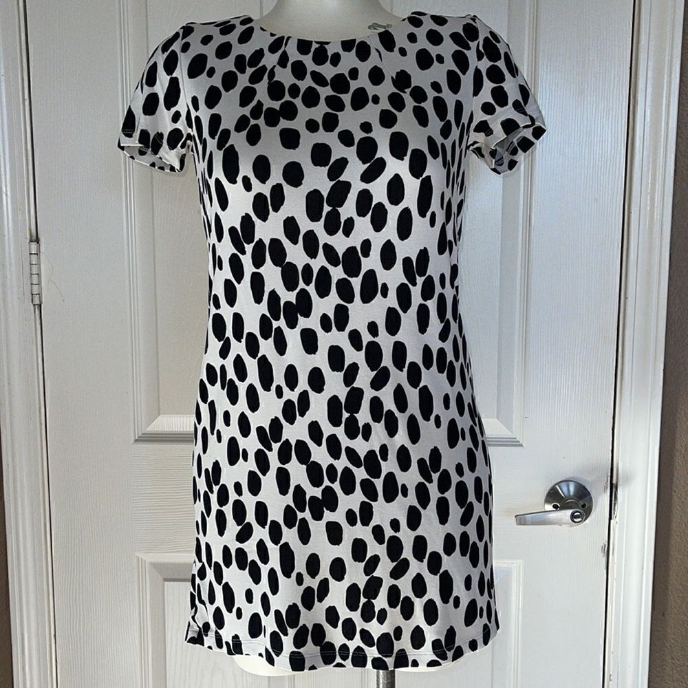 H&M Black and white polka dot print dress SZ xs